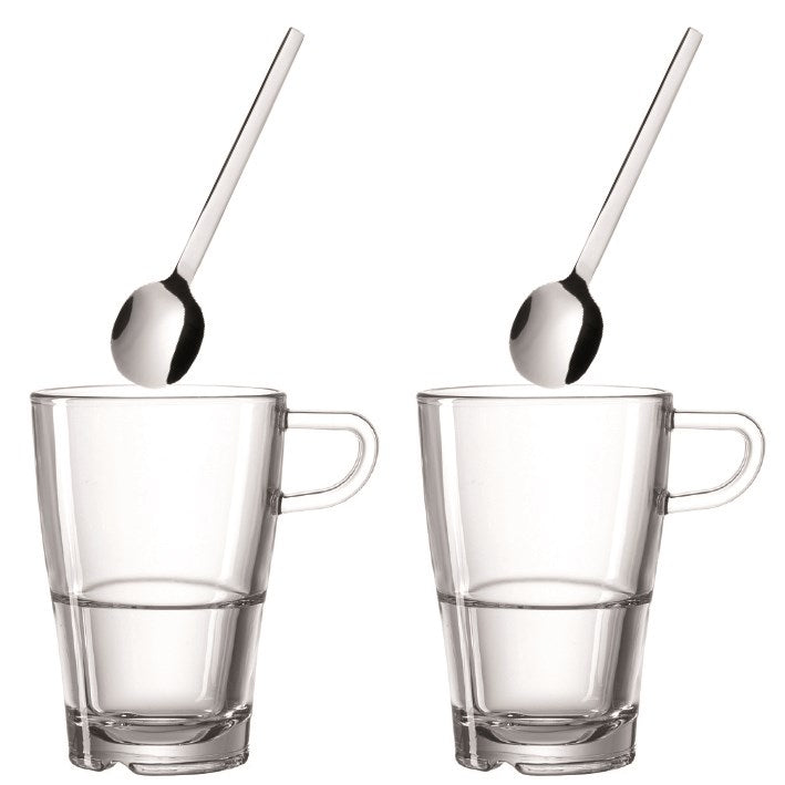 Leonardo Senso Kaffeset med sked 350ml 2-pack