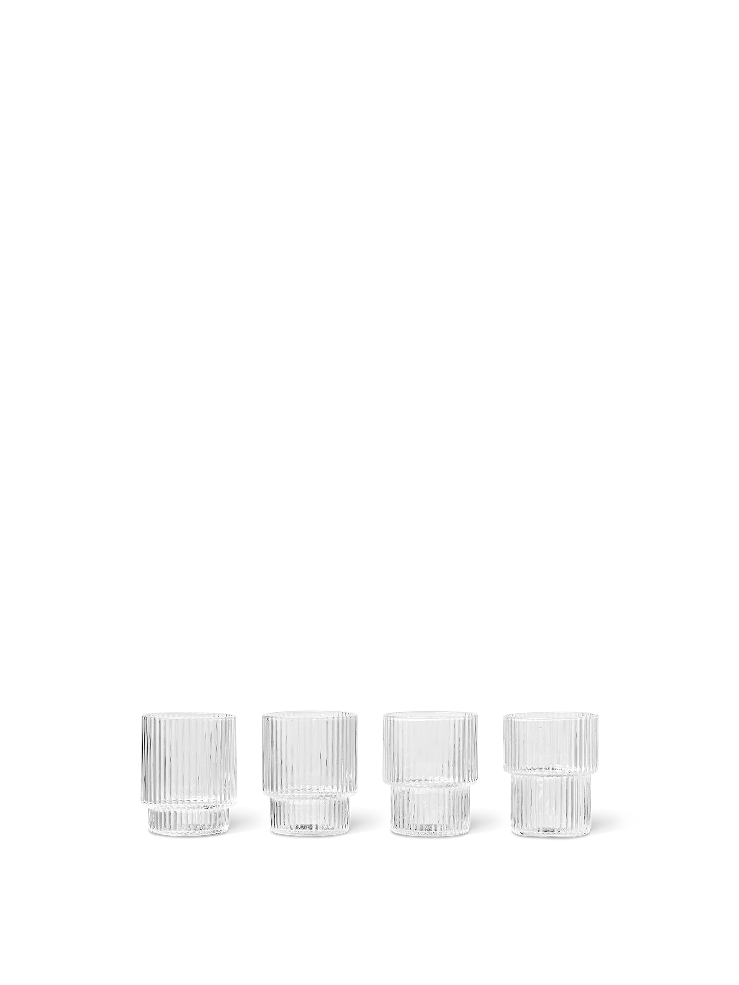 Ferm Living Ripple Smalll Glasses - Set of 4 -Clear
