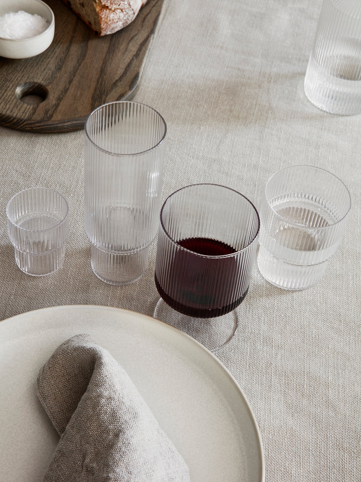 Ferm Living Ripple Smalll Glasses - Set of 4 -Clear