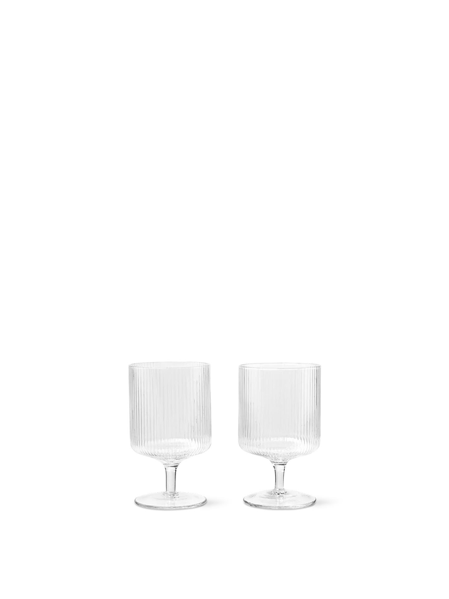 Ferm Living Ripple Wine Glasses - Set of 2 - Clear