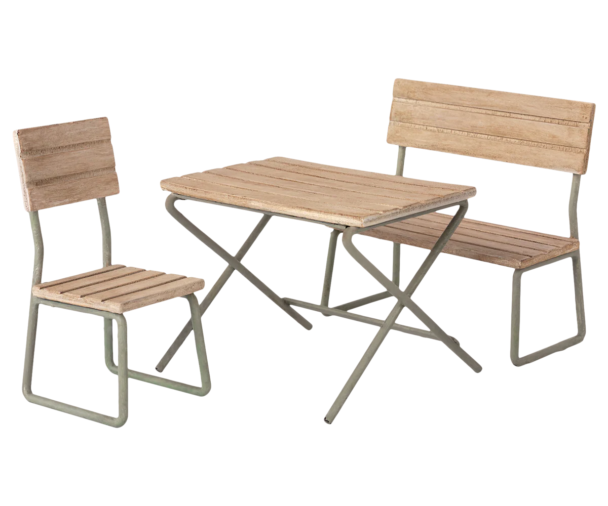 Maileg Garden Set, Table, Chair and bench