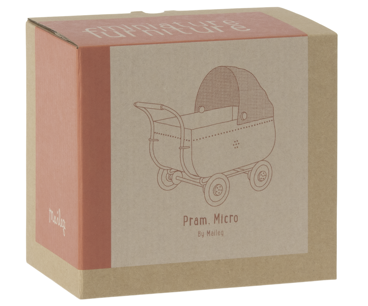 Maileg Pram, micro - Coral