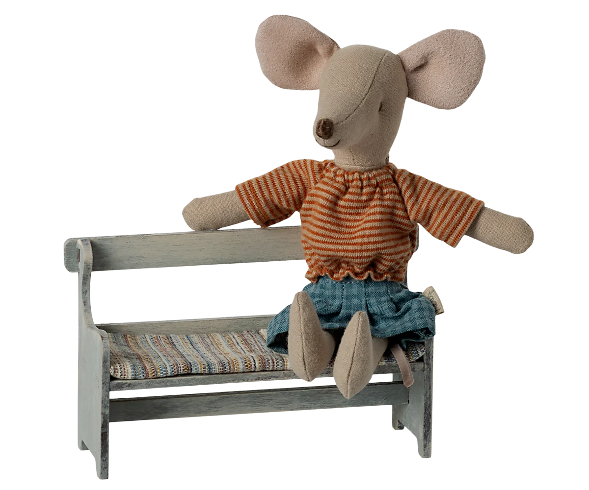 Maileg Bench, Mouse - Vintage Off-white