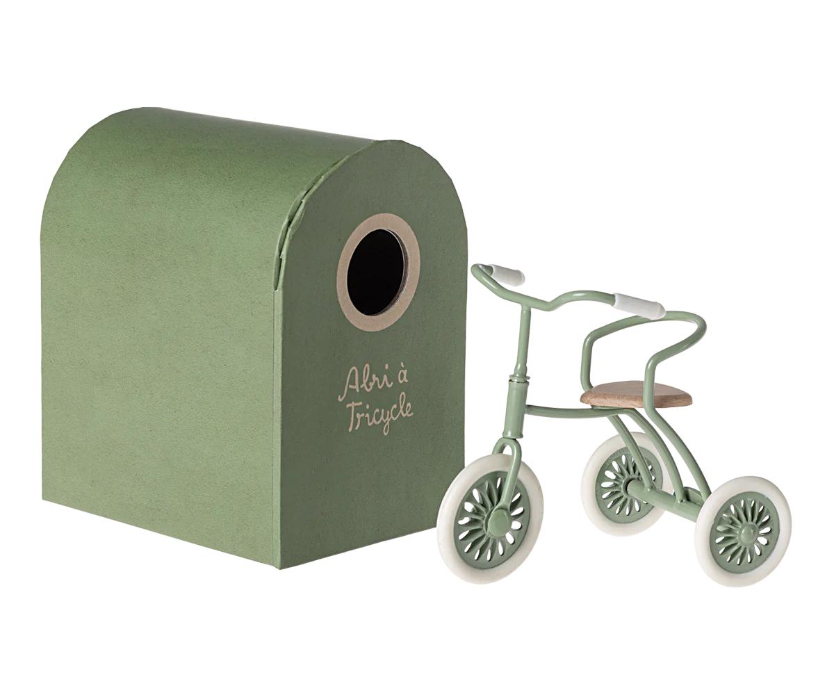 Maileg Abri à Tricycle, Mouse - Green