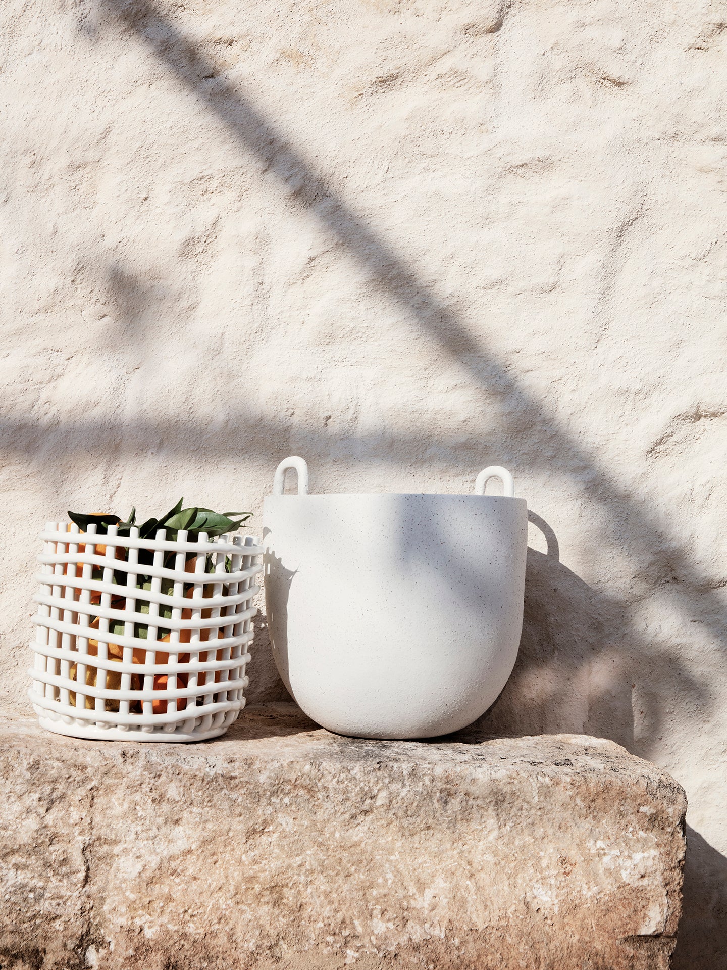 Ferm Living Speckle Pot - Large - Off-White