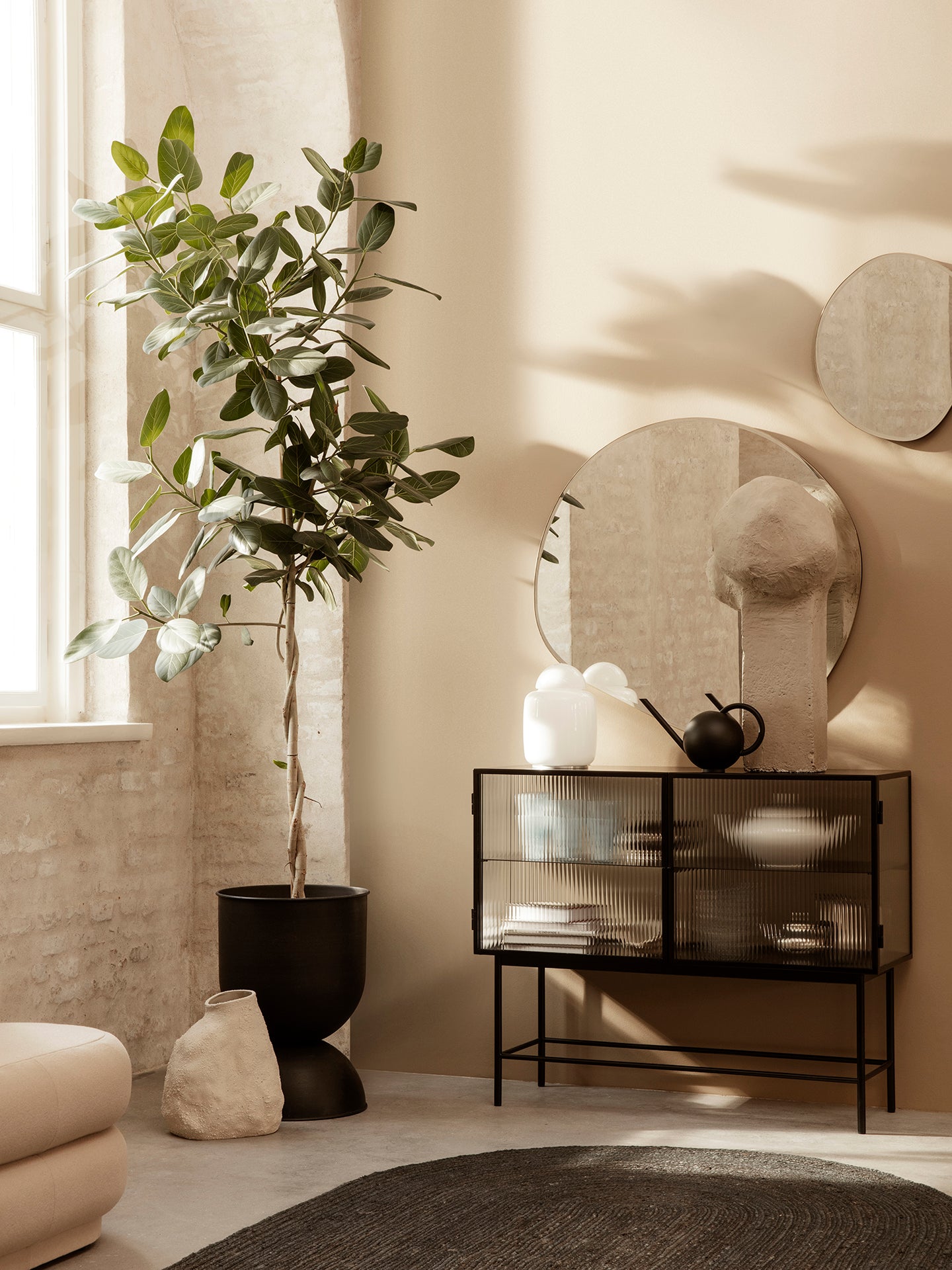 Ferm Living Pond spegel - XL - Mässing
