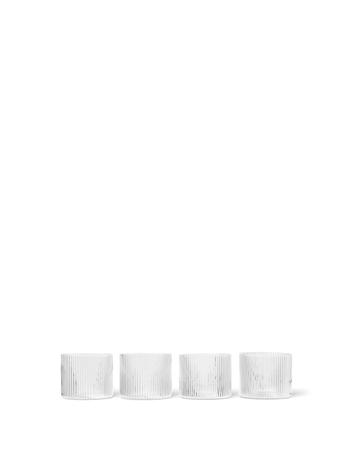 Ferm Living Ripple Low Glasses - Set of 4 - Clear