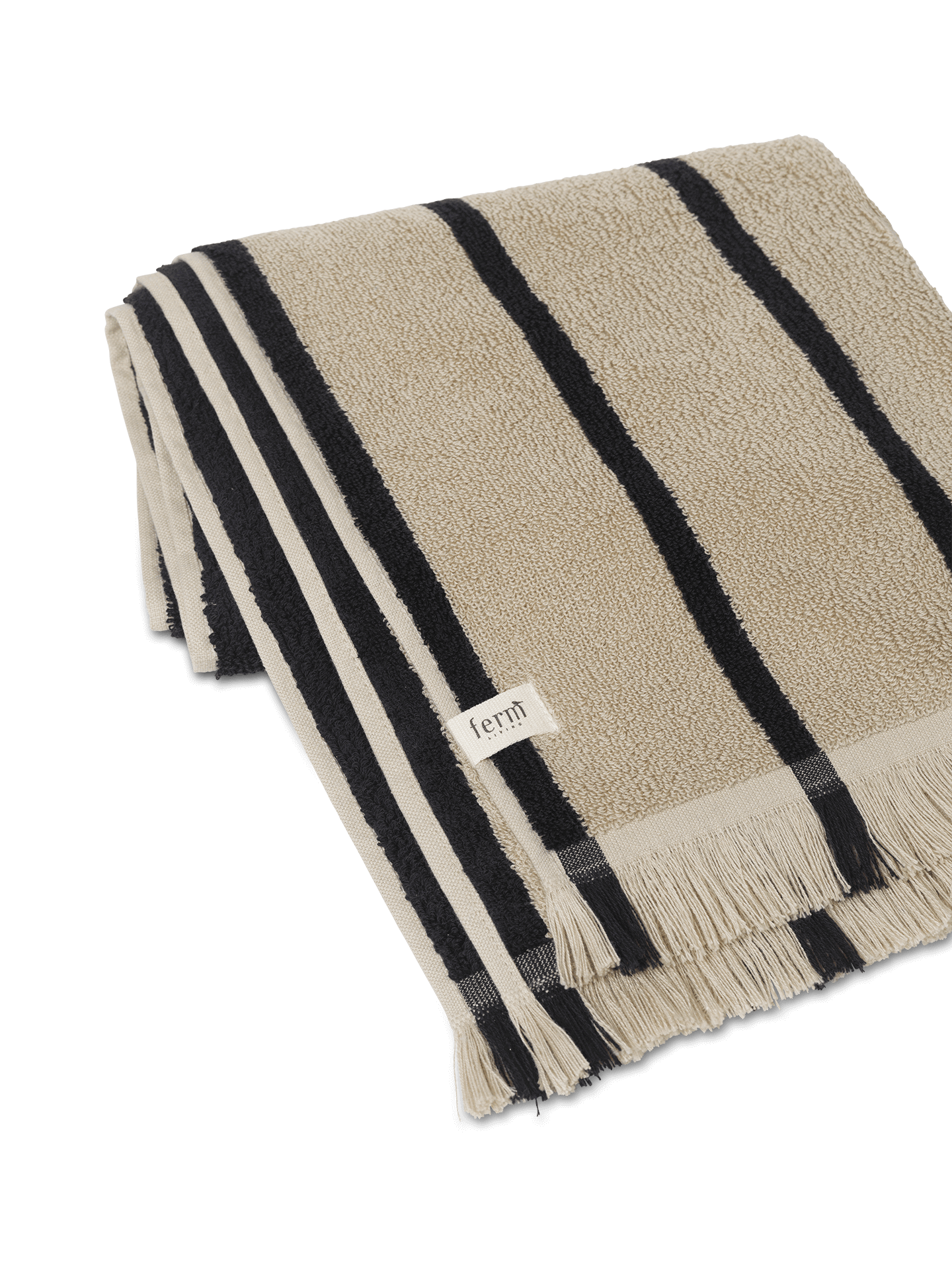 Ferm Living Alee Hand Towel - Sand/Black