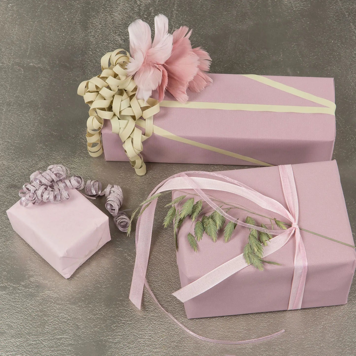 Alot Fjäder Trådad Blom Ljusrosa