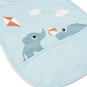 Done by Deer Bib w/velcro Playground Blue