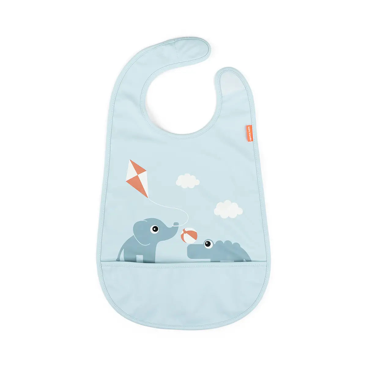 Done by Deer Bib w/velcro Playground Blue