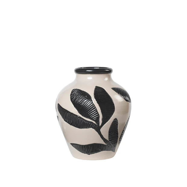 Broste Herbert Vase Black/Grey 25x30cm
