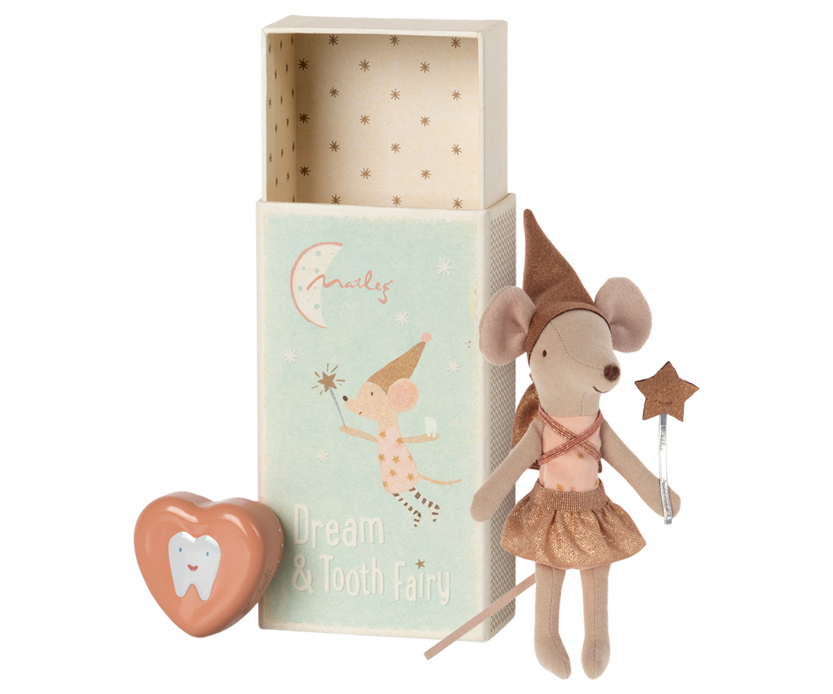 Maileg Tooth Fairy Mouse in Matchbox Rose