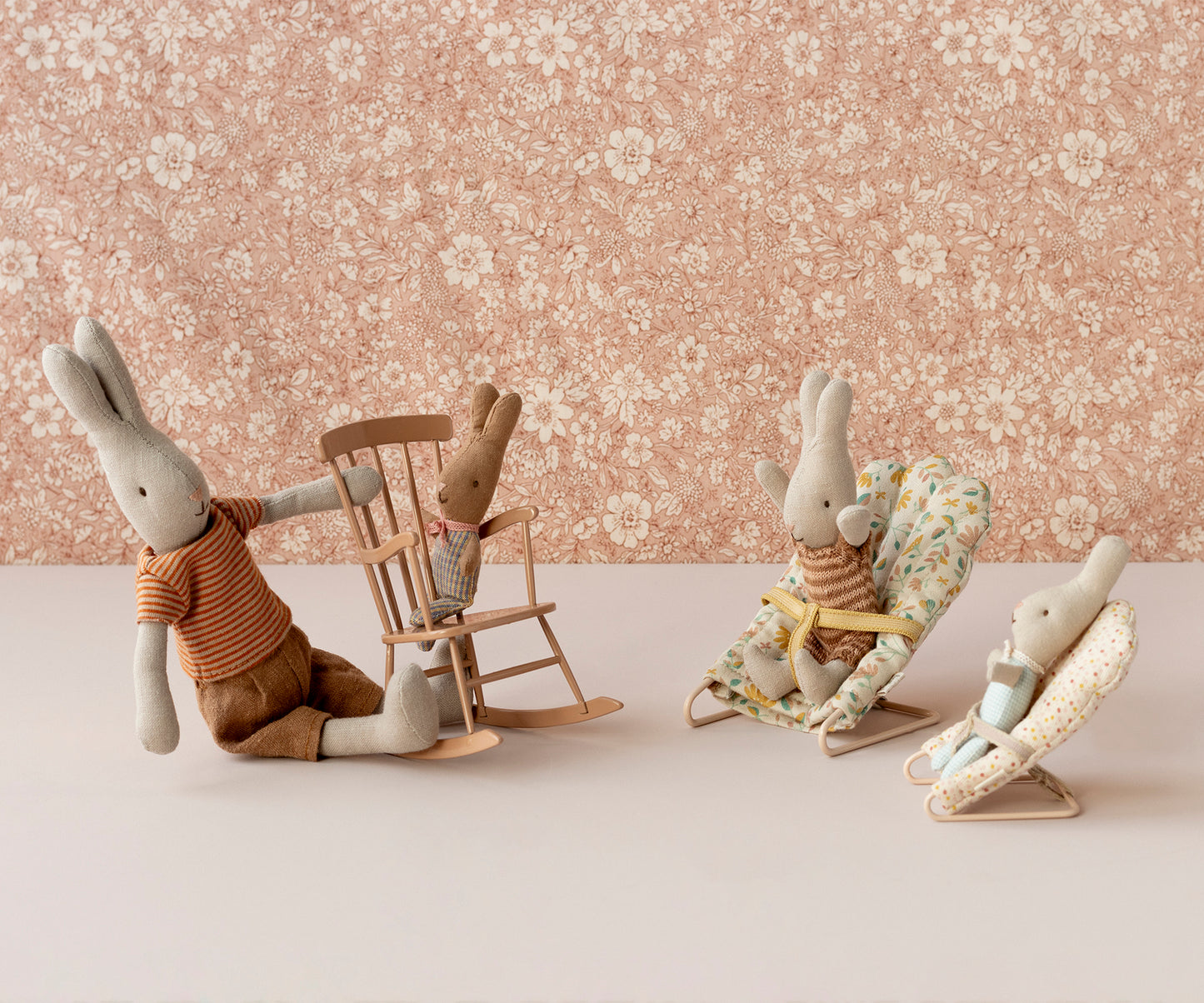 Maileg Rabbit, My - Light blue check