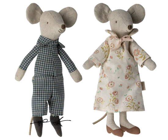 Maileg Grandma and Grandpa Mice In Cigarbox