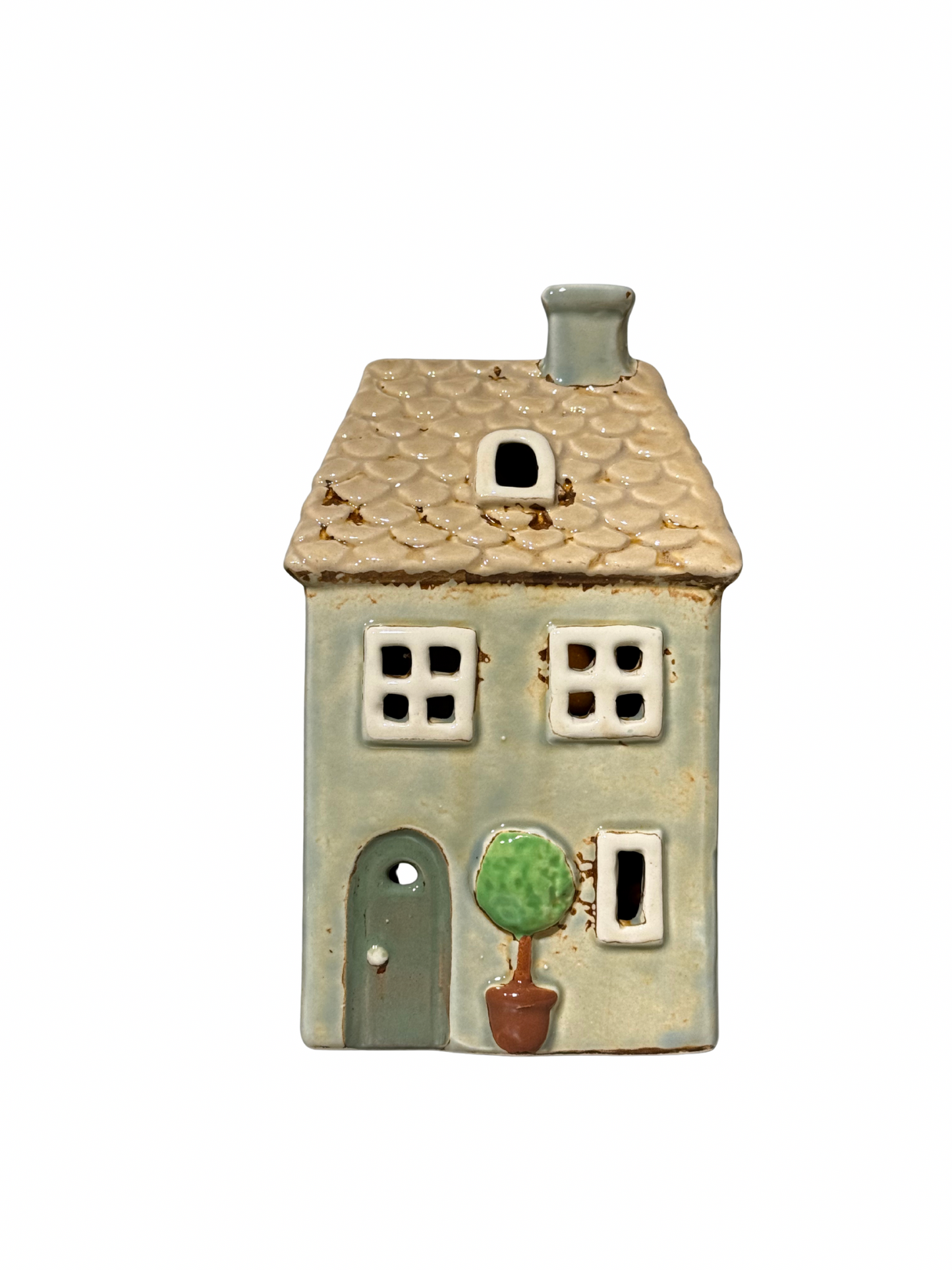 Keramikhus Blått/Grönt 13,5cm