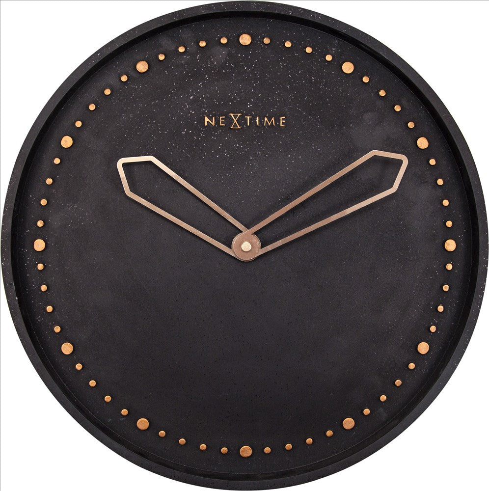 NeXtime Cross Väggklocka Ø35 cm Svart/Guld