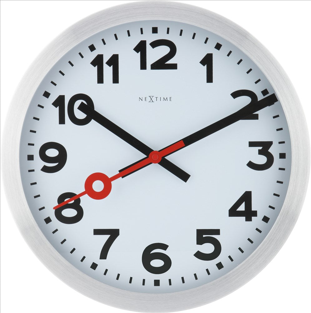 NeXtime Station Numbers Väggklocka Ø35 cm Vit