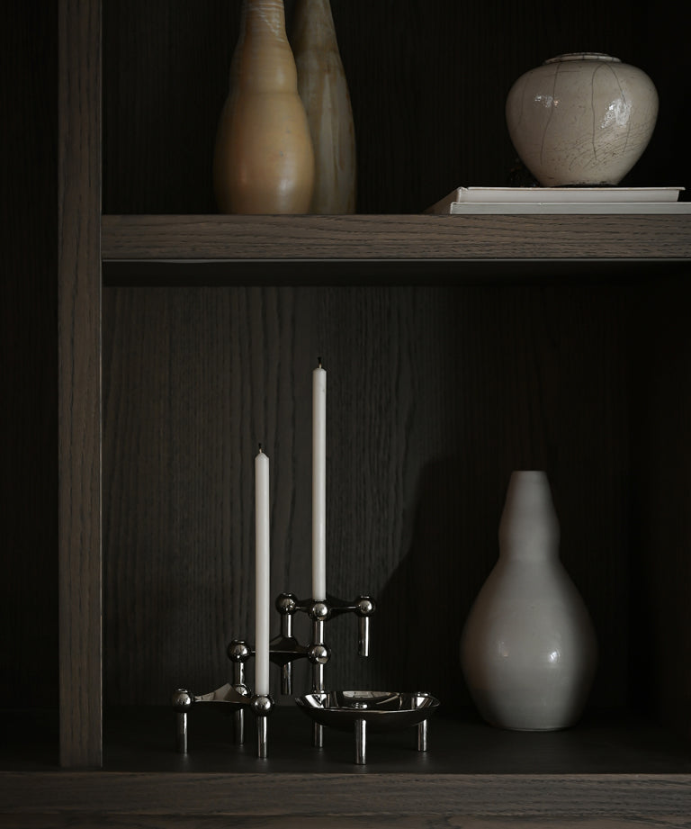 STOFF Nagel Candle Holder Krom 3-pack