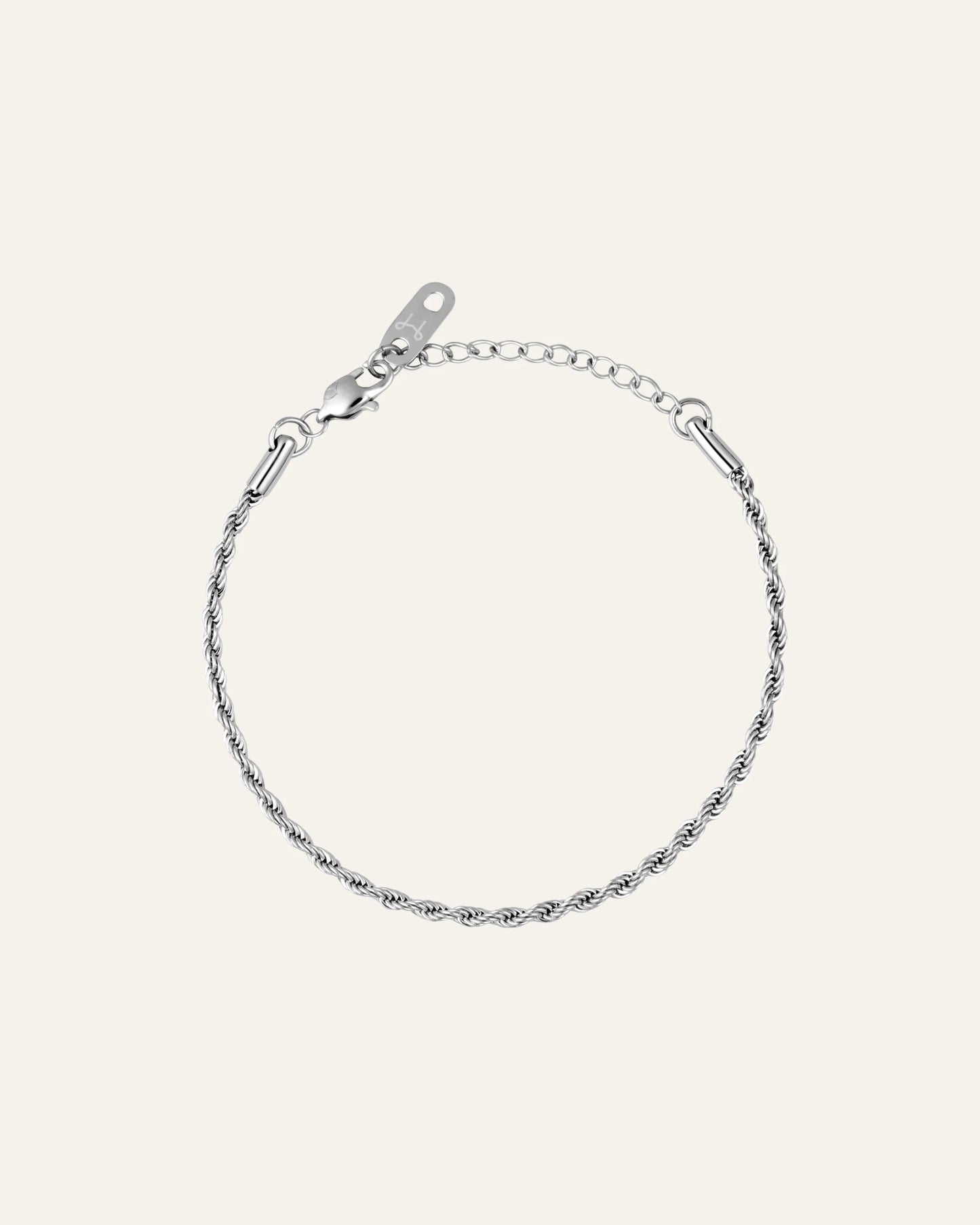 Mockberg Thin Rope Silver Medium Bracelet