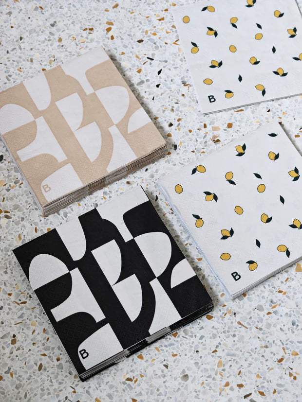 Broste Lemon paper napkin 33x33cm