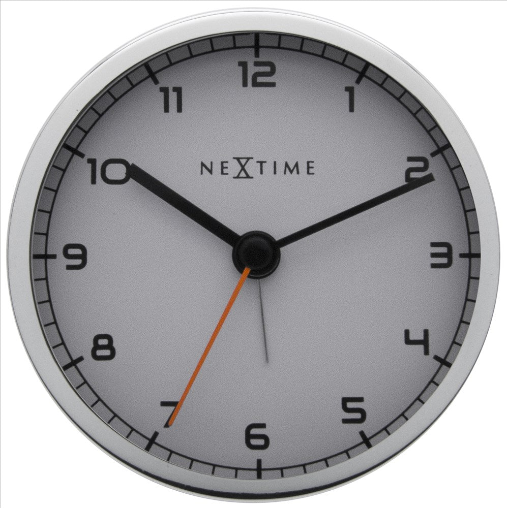 NeXtime Company Alarm Väckarklocka 9 cm Vit/Metall