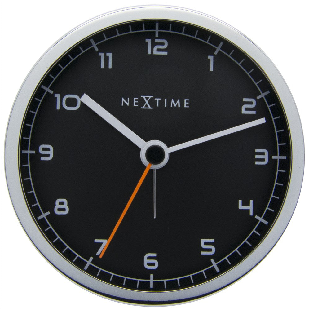 NeXtime Company Alarm Väckarklocka 9 cm Svart/Metall