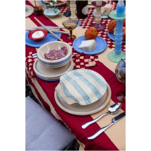 ByOn tallrik Armona Stripe Blå/vit Liten