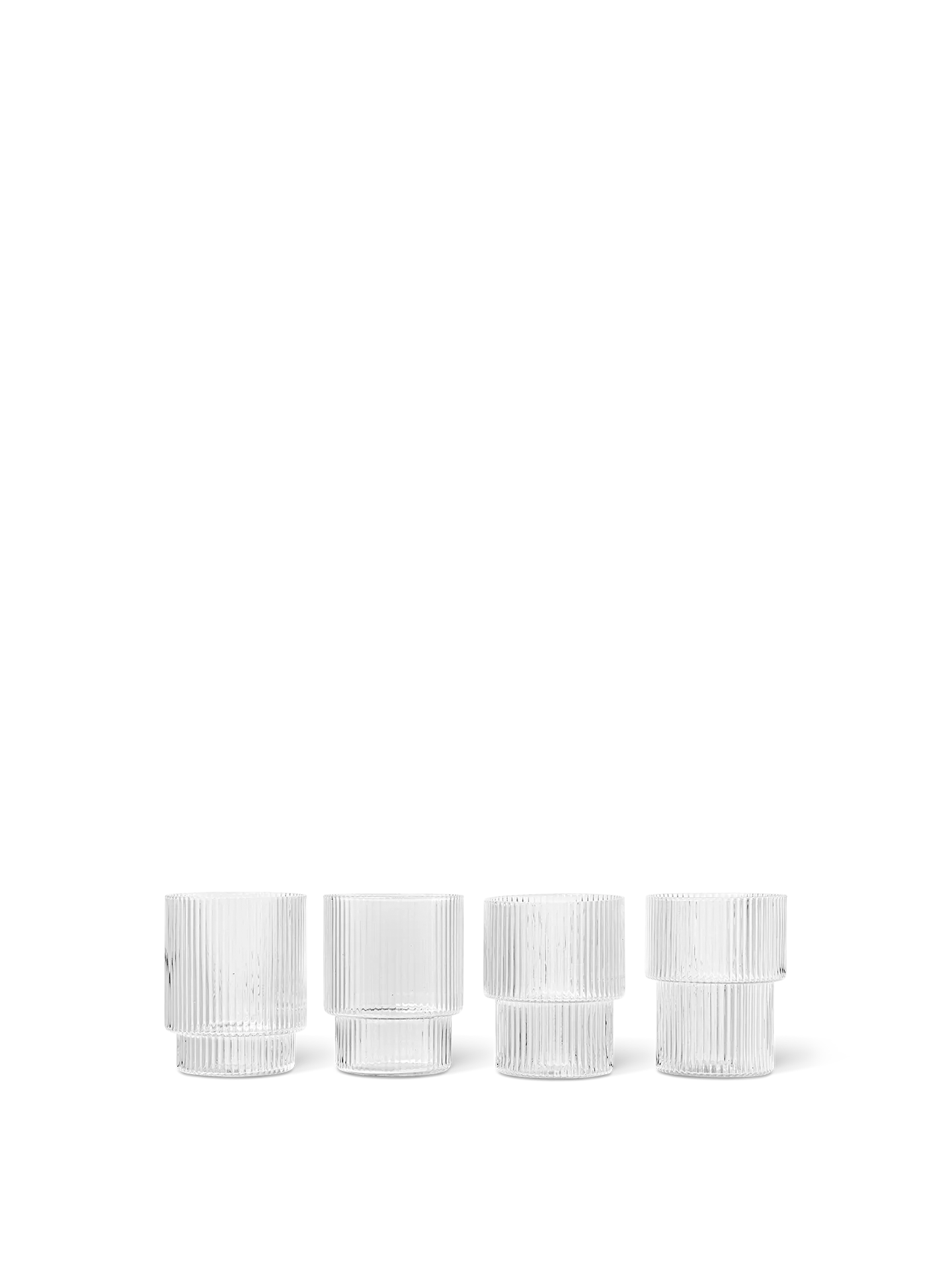 Ferm Living Ripple Glasses - Set of 4 - Clear