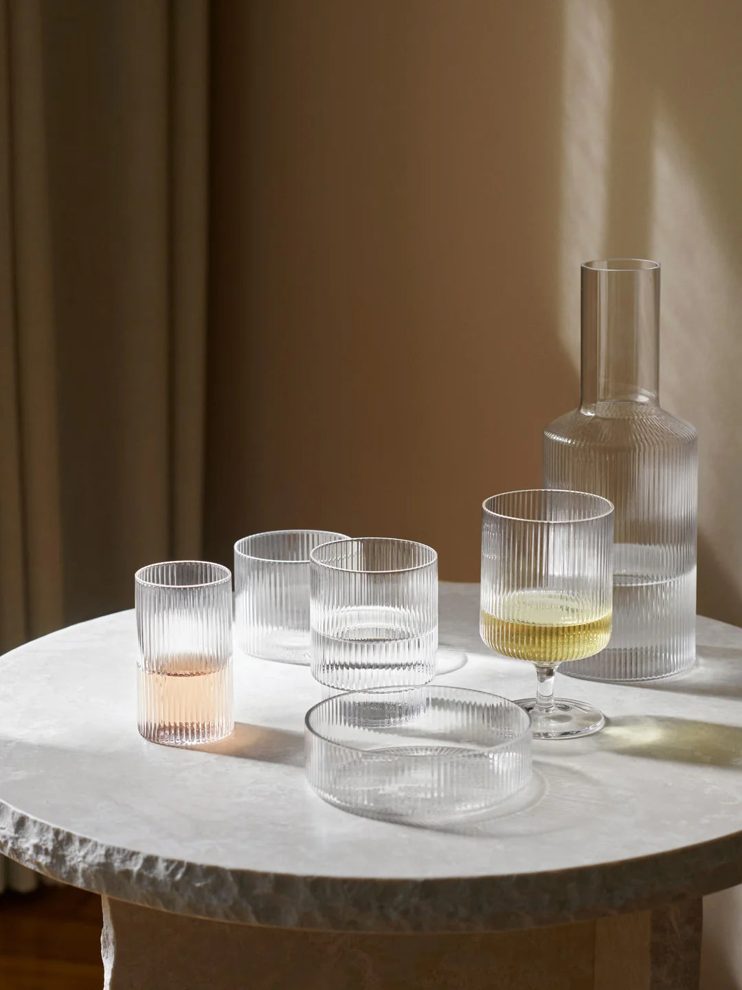 Ferm Living Ripple Glasses - Set of 4 - Clear