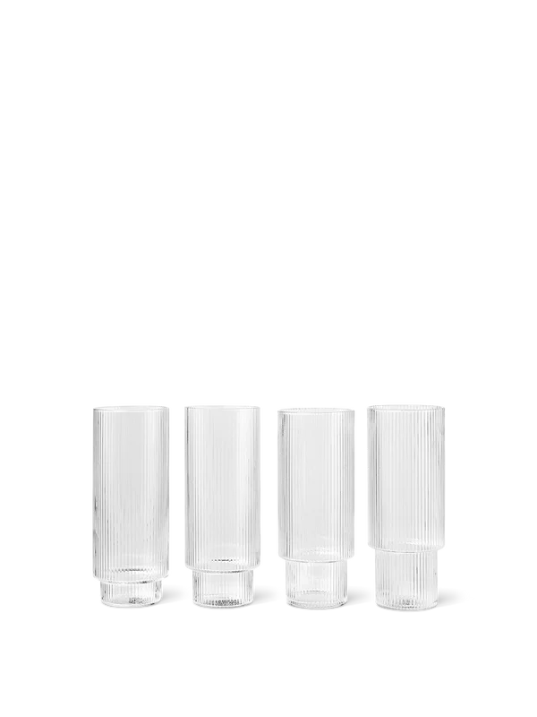 Ferm Living Ripple Long Drink Glasses - Set of 4