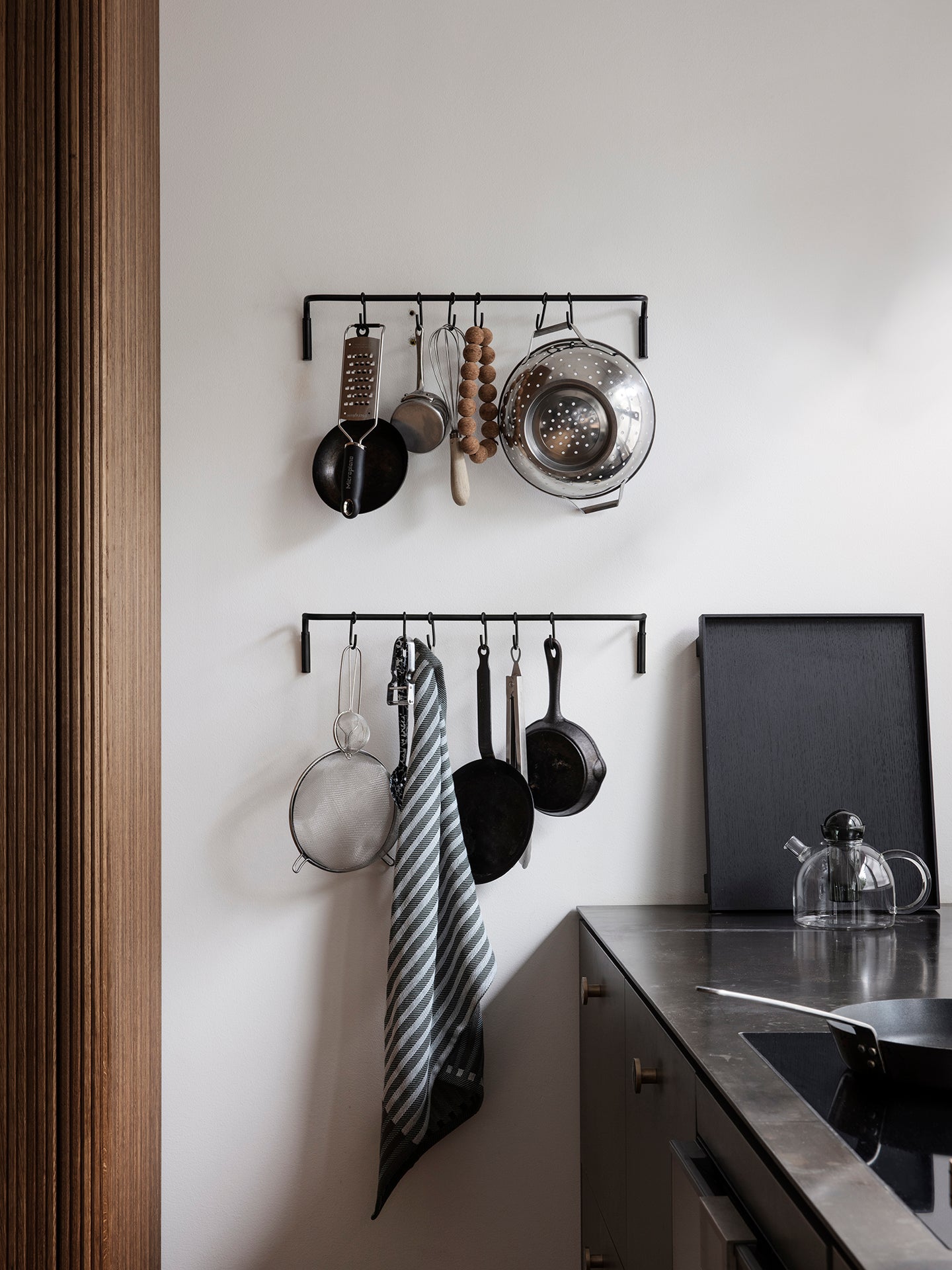 Ferm Living Kitchen Rod incl. 6 hooks - Black