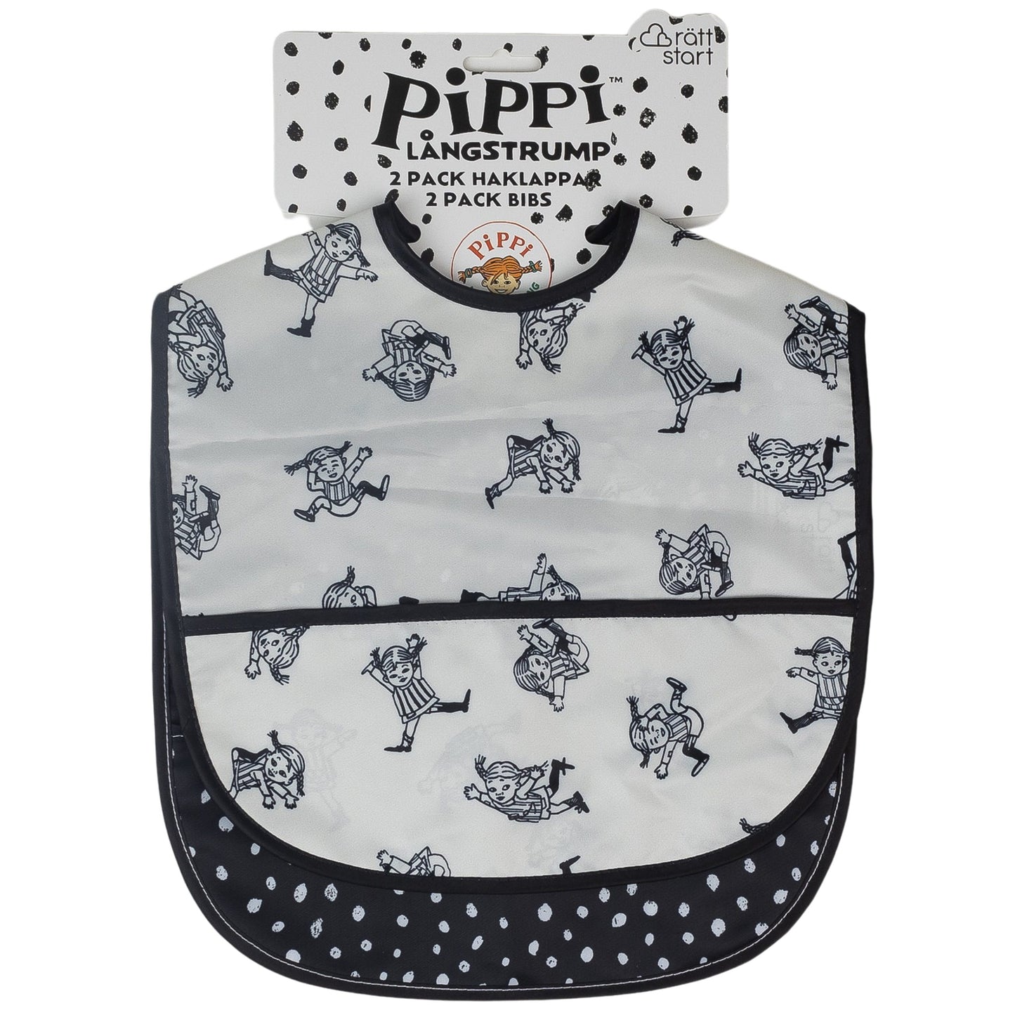 Rätt start Pippi Cirkus Haklappar 2-pack