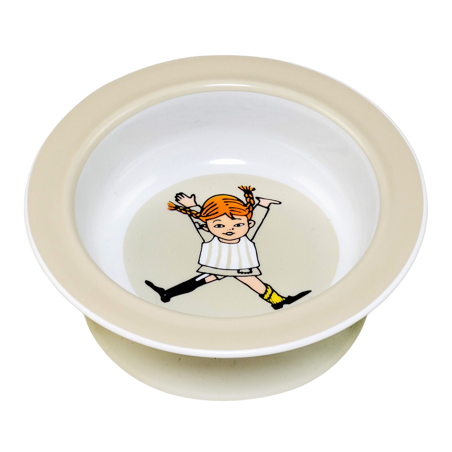 Rätt start Pippi Cirkus Sugkoppstallrik Beige