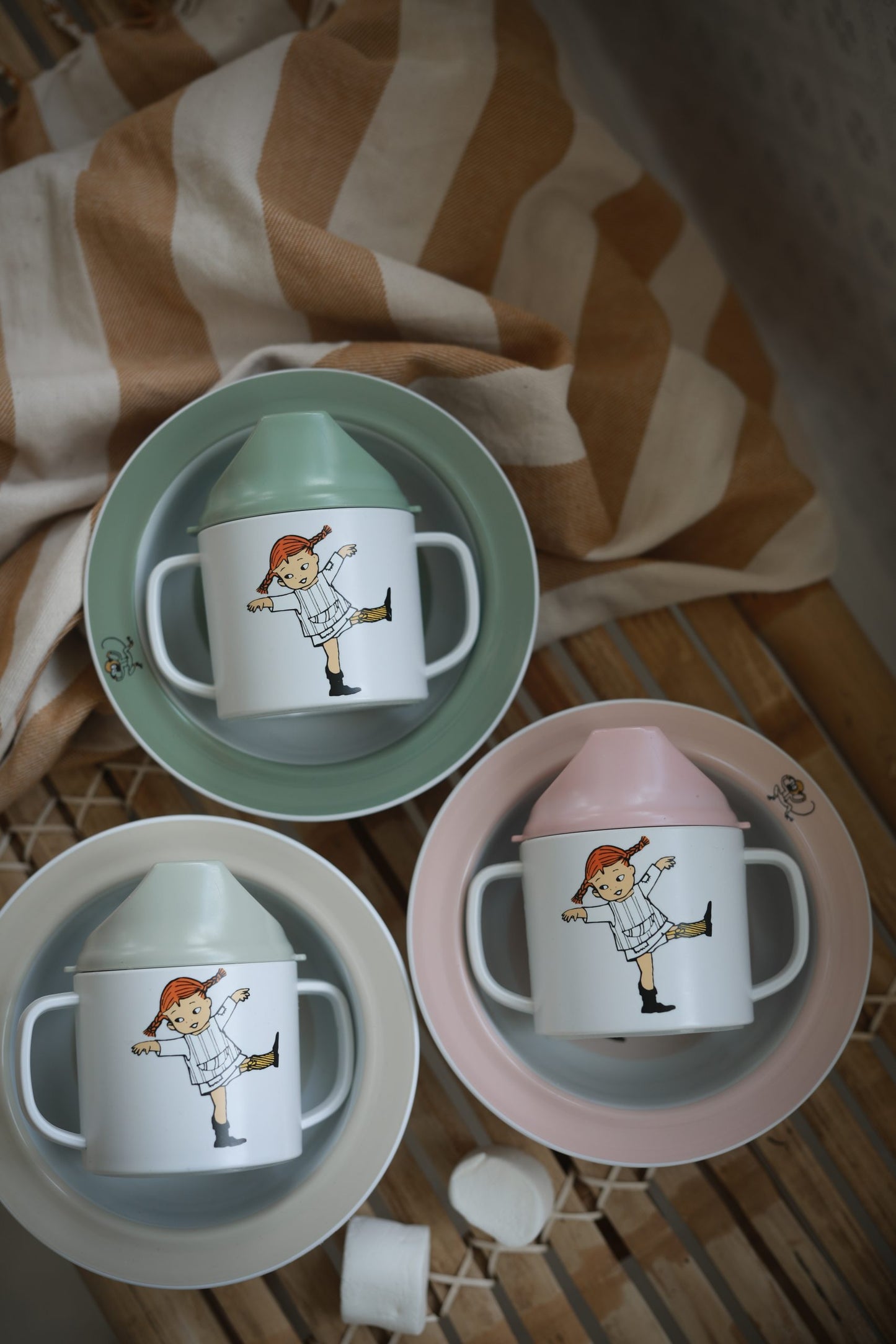 Rätt start Pippi Cirkus Sugkoppstallrik Beige