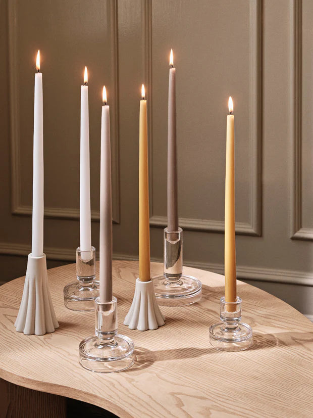 Broste Heli Candle Holder Cream 8x14cm