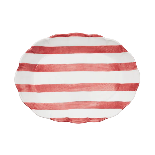 Pick a Poppy Stripe Serveringsfat Röd
