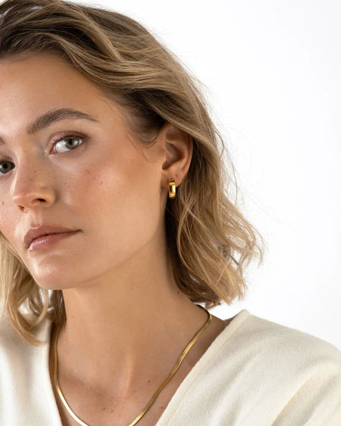 Mockberg Waterproof Chunky Gold Hoops Medium