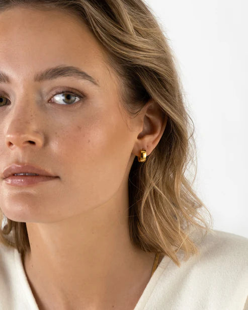 Mockberg Waterproof Chunky Gold Hoops Small