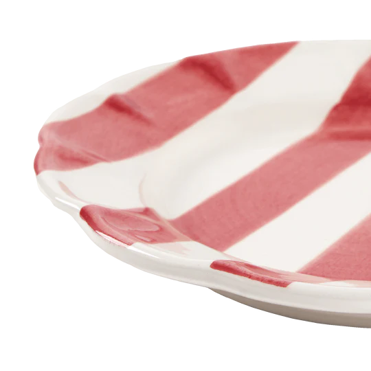 Pick a Poppy Stripe Tallrik 28cm röd