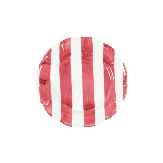 Pick a Poppy Stripe Assiett 21cm Röd