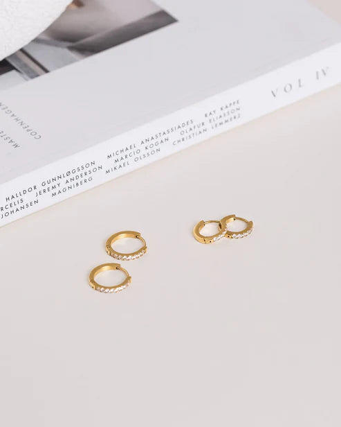 Mockberg Waterproof Shiny Gold Hoops Medium