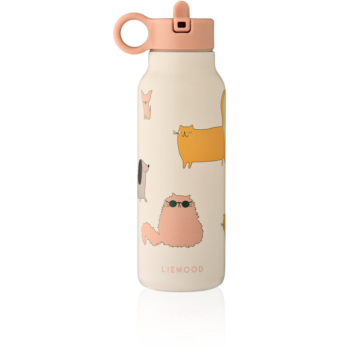 Liewood Falk Vattenflaska 350 ml - Cats and Dogs / Sandy