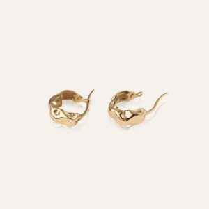Mockberg Waterproof Wavy Bolded Mini Earrings Gold