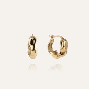 Mockberg Waterproof Wavy Bolded Small Earrings Gold