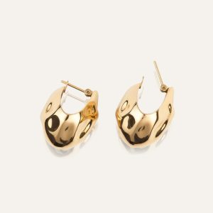 Mockberg Waterproof Wavy Bolded Drop Earrings Guld