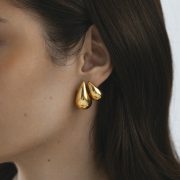 Mockberg Waterproof Plain daring dupe earring Small Gold