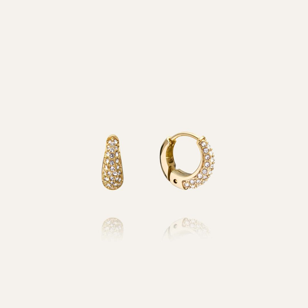 Mockberg Waterproof Pavé precious hoops Mini Gold