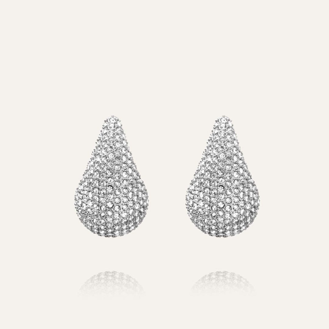 Mockberg Waterproof Pavé precious hoops Small Silver