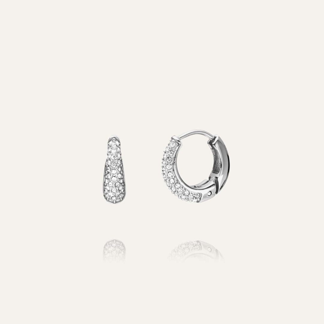 Mockberg Waterproof Pavé eternal earrings Small Silver